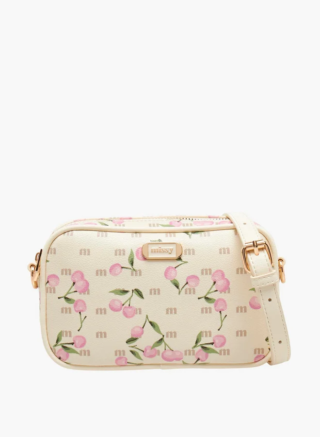 ميسي Cherry Print Crossbody Bag With Detachable Strap